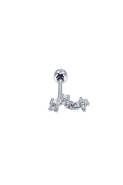 La femme by begum Two Fixed One Dangle Solitaire Silver Back Ball Spin Piercing,helix,flat,conch,tragus etc