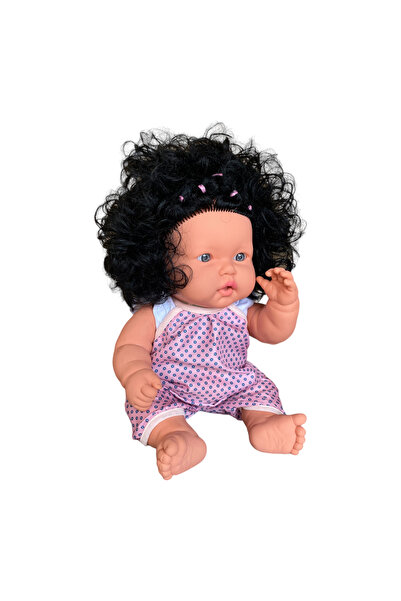 Gamze Oyuncak Tombul Türkçe Konuşan Siyah Saçlı Et Bebek Oyuncak (40 CM)