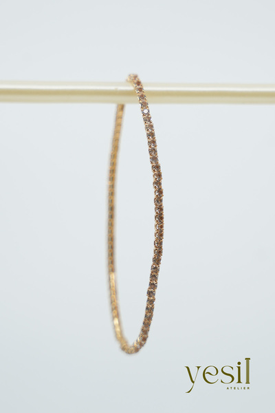 Yesil Atelier Women's Yellow/Gold Stone Gold Colored Elastic Bracelet