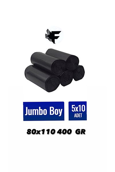 FİGANLAR 1st Quality Garbage Bag Large Size 10 Pieces 5 Roll Thick 80x110 Garbage Bag