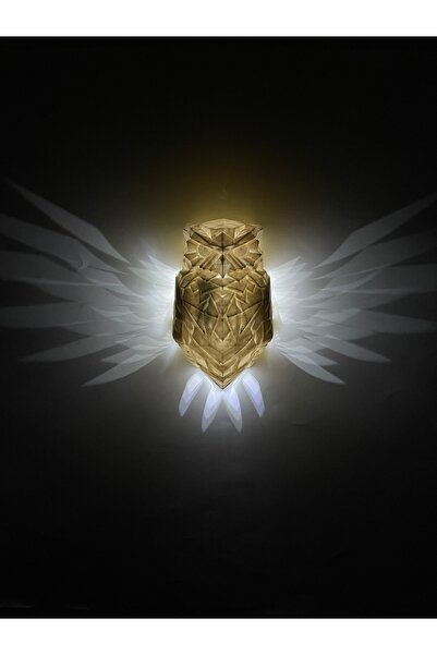 BCOVERART Pilli Led BEYAZ BAYKUŞ Aplik Özel 3D Üretim Beyaz Lamba BAYKUŞ