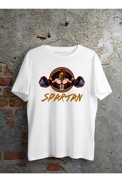 venüsdijital Tricou Spartan Fitness Halterofilia Gym Bodybuilding Printed Regular Fit