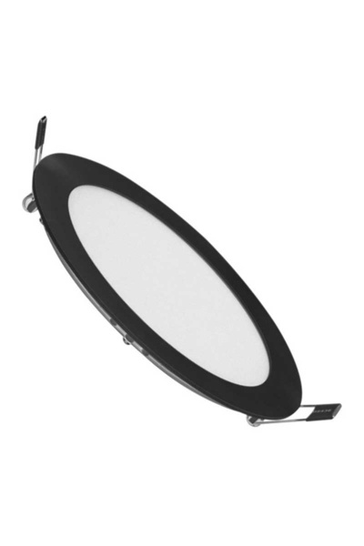 ZMR Yuvarlak Led Panel 6W Siyah Kasa Beyaz Işık 6500K