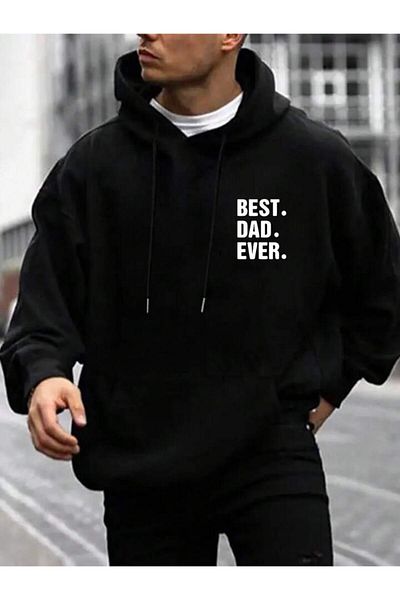 Khione Unisex Best Dad Ever Φούτερ με κουκούλα με κουκούλα με κουκούλα
