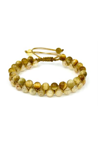 GÜMÜŞ TAŞ EVİ Citrine-Yellow Tiger Eye Bracelet
