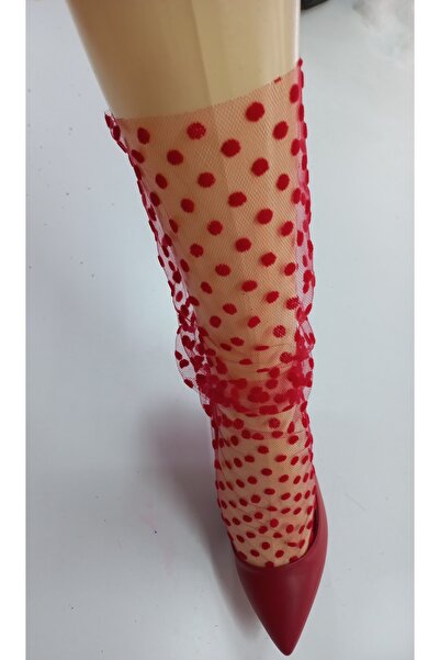 es moda shop Чорапи от тюл с точки Ibiza, червени