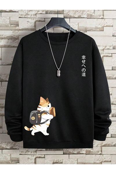 Massgai Унисекс суитшърт с качулка и принт CAT Design