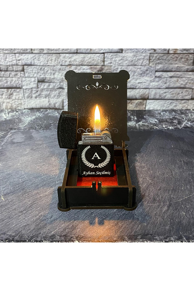 Sanat Hediyelik Kişiye Özel İsimli Siyah Metal Çakmak İsimli /İsimli / Babala...