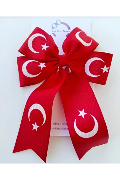 shopland Red Turkish Flag Themed Two-Layer Bow Buckle