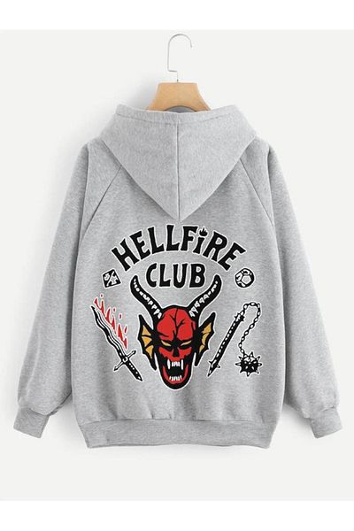 Khione Φούτερ με κουκούλα Unisex Hellfire Clup με στάμπα με κουκούλα