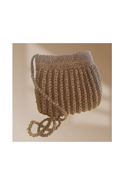 yelish shop El örgüsü kağıt ip midye modeli omuz çantası