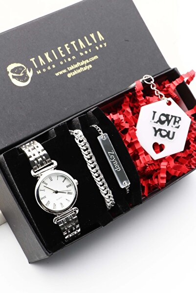 Northwatch Sevgiliye, 14Şubat'a Özel Gri Kadın Saat, Özel Motto Anahtarlık, B...