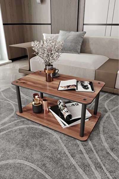 messer Dekoratif Mdf Masivo Orta Sehpa 70x42 Dikdörtgen MADRAN CEVİZ