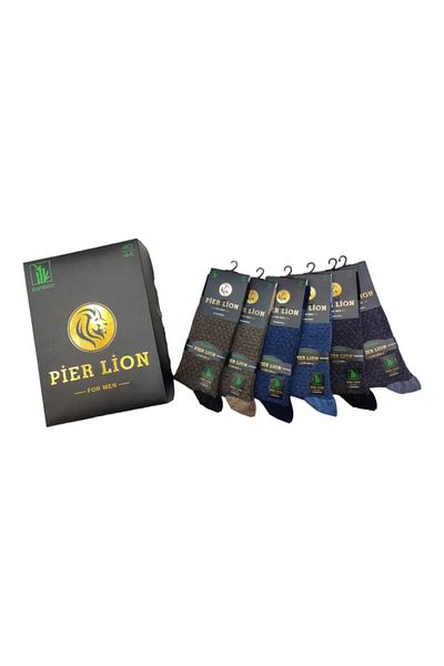 pier lion Безшевни жакардови бамбукови мъжки чорапи, 12 чифта
