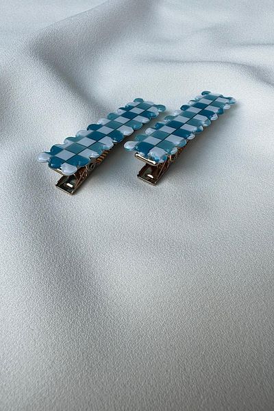 novon McKenzie Design Checker Detail 2 bucăți clemă cataramă