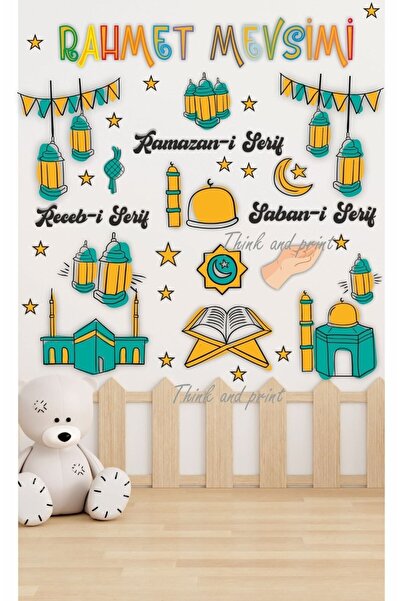 Think And Print Hoşgeldin Ramazan Sticker Seti Ramazan Kandilleri Hilal Ve Yı...