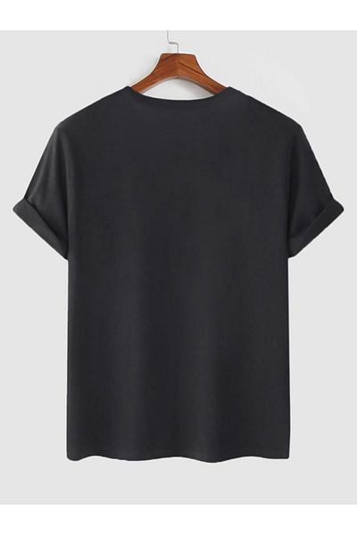 trendgar Tricou oversize negru cu imprimeu trofeu