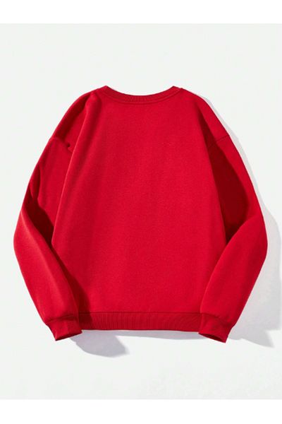 MAGORS Style-X Heart Printed Lovery Special Oversize Cotton Red Color Sweatshirt