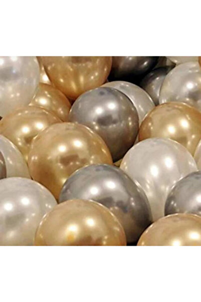 Yogi parti 20 قطعة بالونات معدنية باللون الذهبي والفضي والأبيض مقاس 12 بوصة