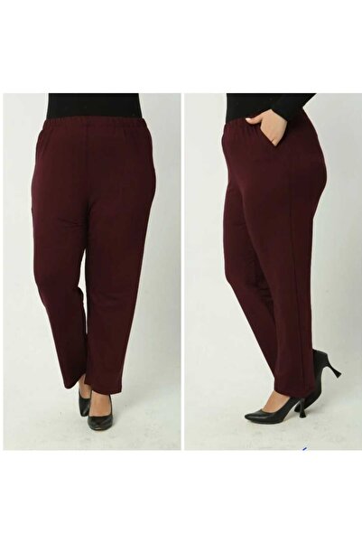 aryam butik Kristal Penye Kumaştır Yüksek Bel Beli Lastikli Cepli Penye Pantolon