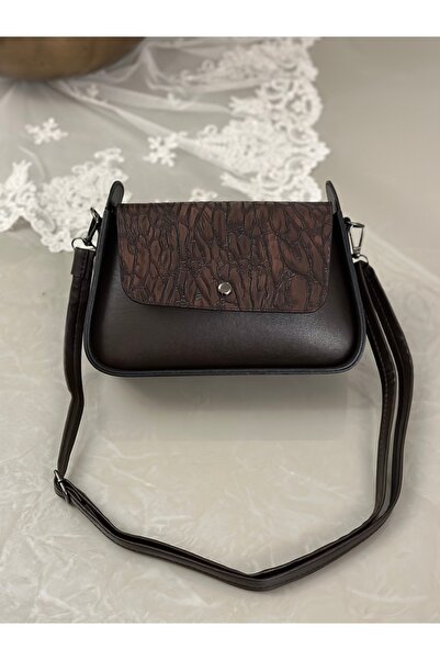 mossi Brown Adjustable Long Smart Faux Leather Women's Handbag