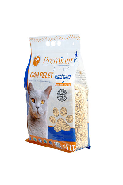 Premium Plus Çam Peleti Kedi Kumu 15 Lt Yavru/yetişkin Kediler Için%100 Organ...