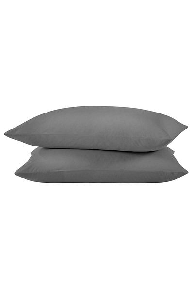 MERTİM Plain Cotton 2-Piece Pillow Case 50x70 Anthracite
