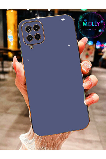 Molly Technology حافظة سيليكون فاخرة لهاتف سامسونج جالاكسي A12 بحواف زرقاء بت...
