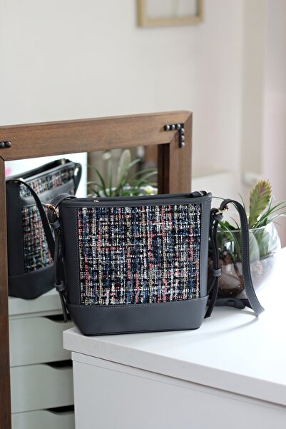 Moom Bag Women's Gray Tweed Adjustable Strap Shoulder Bag