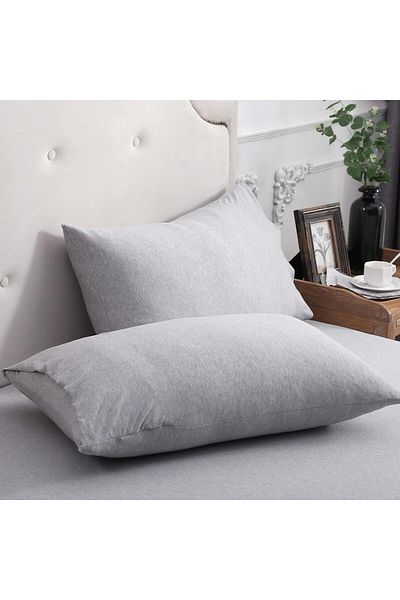MERTİM Plain Cotton 2-Piece Pillow Case 50x70 Gray