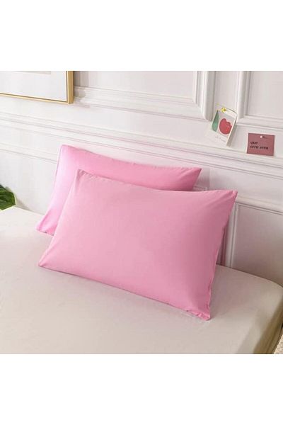 MERTİM Plain Cotton 2-Piece Pillow Case 50x70 Pink