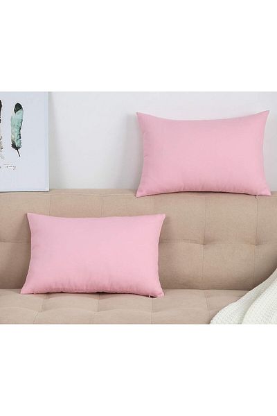 MERTİM Plain Cotton 2-Piece Pillow Case 50x70 Powder