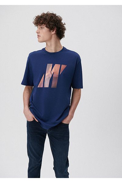 Mavi Pro Navy Blue T-Shirt Loose Fit / Loose Relaxed Fit0611805-70491