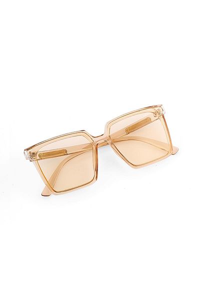 TomyHelf Women's Sunglasses Square Nude Frame Handle Detailed Nude Glass