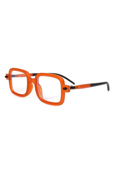 TomyHelf Orange Rectangular Women's Glasses with Blue Light Protection
