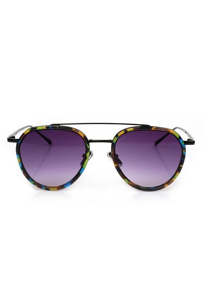 TomyHelf Women's Sunglasses with Purple Lenses and Camouflage Frames