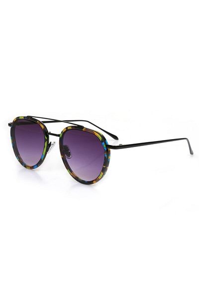 TomyHelf Women's Sunglasses with Purple Lenses and Camouflage Frames