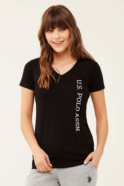 U.S. Polo Assn. US Polo AssnWomen's Black V-neck T-shirt