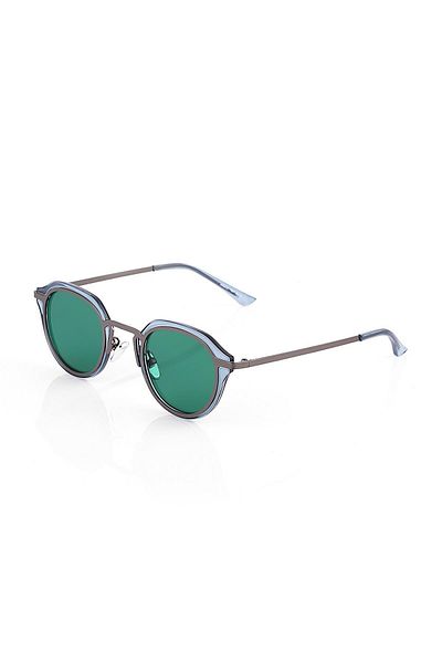 TomyHelf Women's Sunglasses Oval Transparent Blue Frame Green Glass