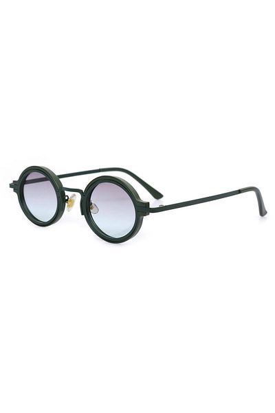 TomyHelf Uv400 Protected Green Frame Green Gradient Glass Oval Women Sunglasses