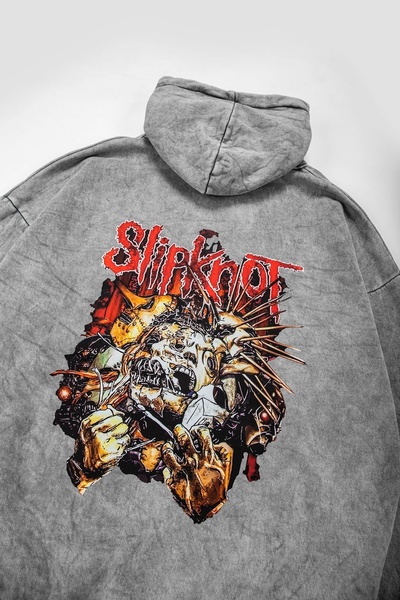 Sekizbiraltı White Slipknot Oversize Unisex Hoodie - Back Printed Washable
