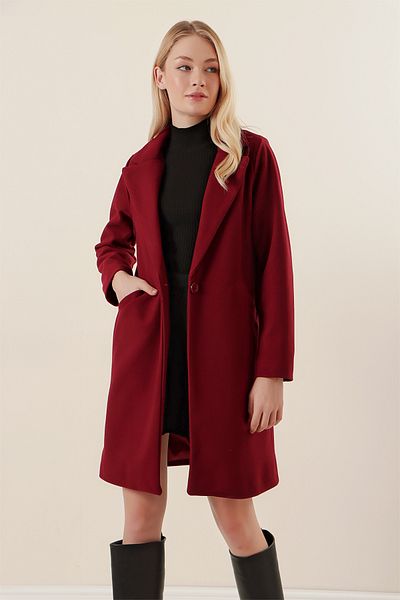 Bigdart 9085 Παλτό Kaşe - Claret Red