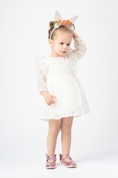 Banamio Elise Baby Girl Child Lace Detailed Embroidery Tulle Dress