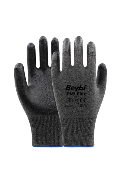 Beybi قفازات PN7 Flex Lycra محبوكة ومغلفة بالنيتريل، 12 زوجًا