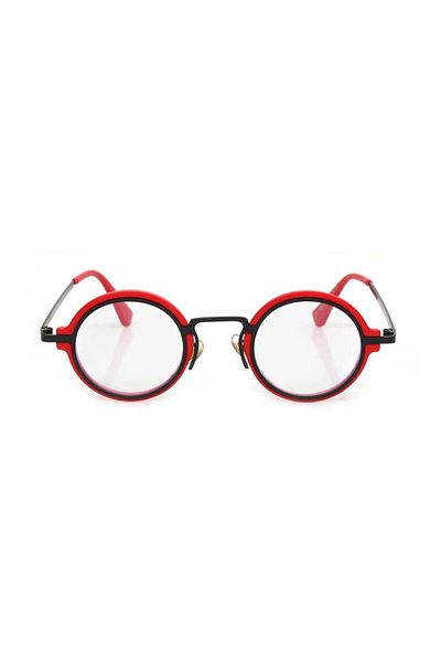 TomyHelf Blue Light Protection Red Black Frame Oval Women's Glasses