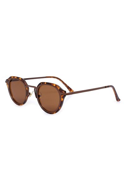 TomyHelf UV400 Protected Leopard Frame Brown Glass Oval Women's Sunglasses