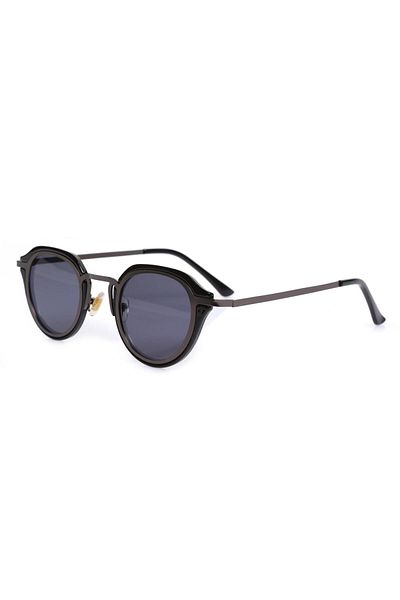TomyHelf UV400 Protected 2 Year Warranty Black Frame Black Glass Oval Unisex Sunglasses
