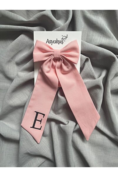 asyakuş إبزيم أوتوماتيكي بفيونكة بودرة مطرزة بحروف