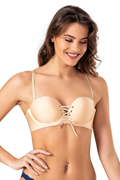 OBJE Ten Straplez Önden Büzgülü Pushup Sütyen