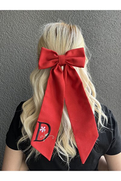 asyakuş إبزيم أوتوماتيكي بفيونكة حمراء مطرزة بحروف